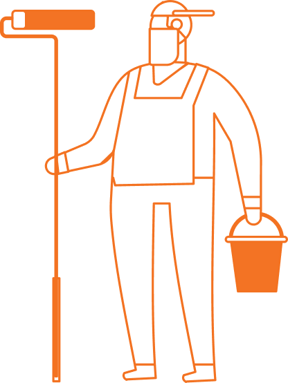 Ilustra&ccedil;&atilde;o de profissional pintando